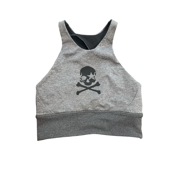 Lululemon Back In Action Bra Heathered Black, Skull & Bones, Size 6 - Picture 1 of 5